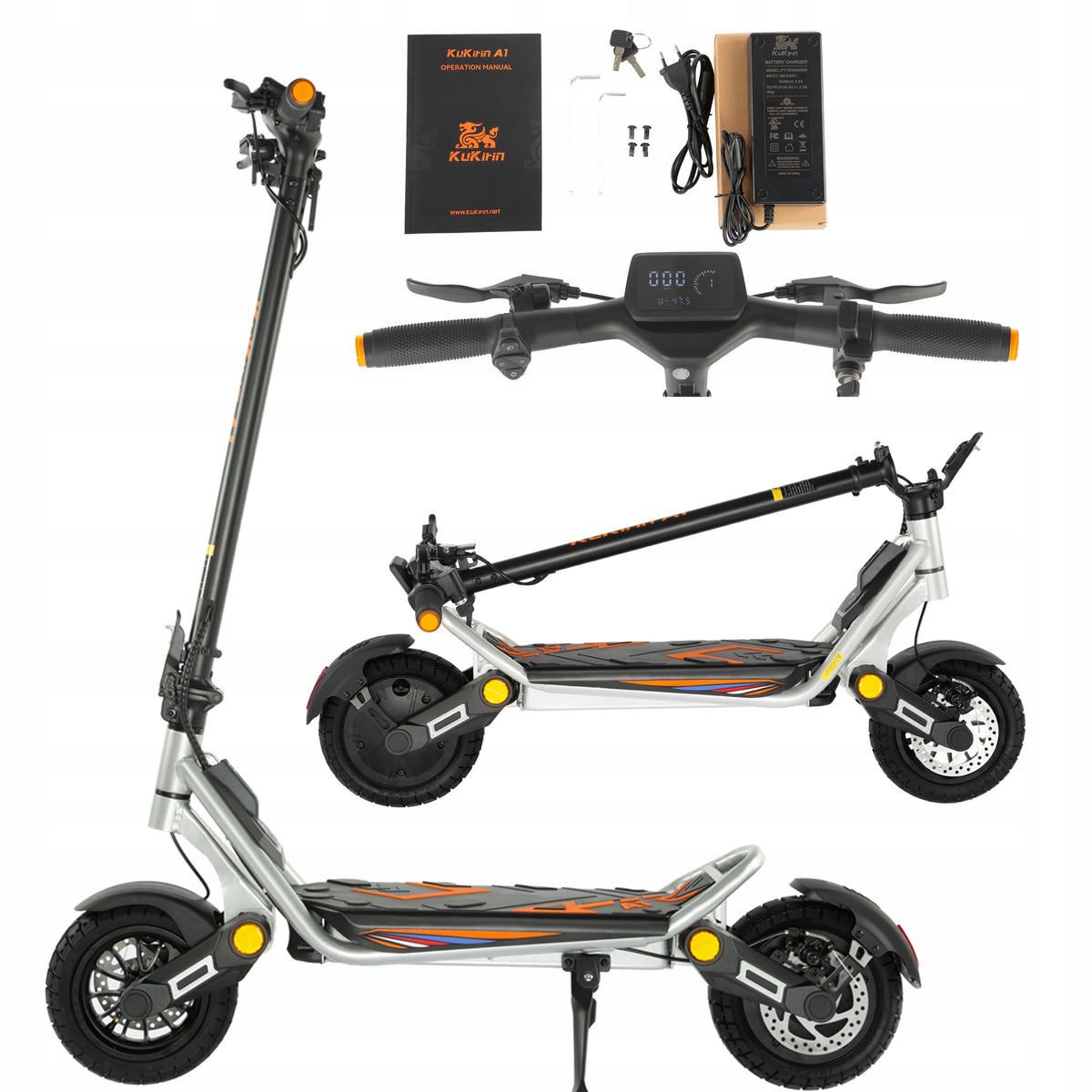 Kukirin A1 Silver Electric Vehicles 1000W 48V 13AH 45KM/H 55KM Off-road