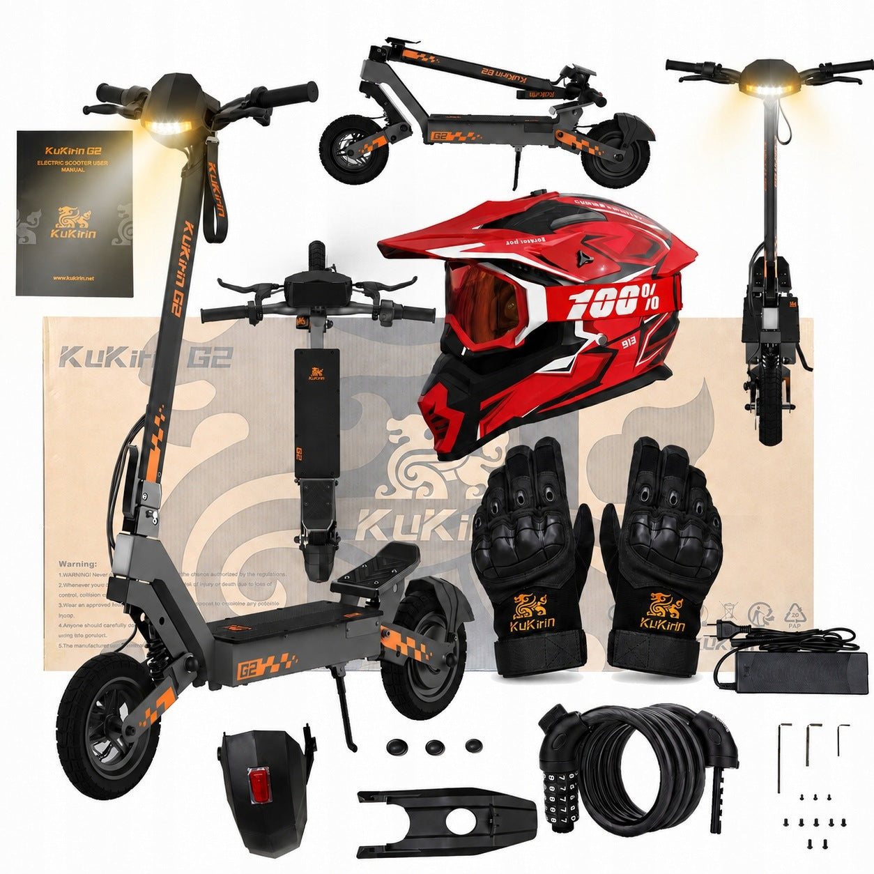 Kukirin G2 Folding Electric Vehicle 1200W 48V 15Ah 45KM/H 55KM PL + Gift