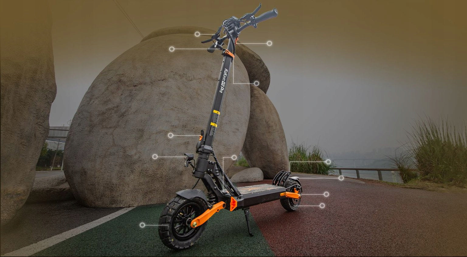 Kukirin G2 Pro (ABE) 20KM/H 15.6Ah Folding Electric Scooter Weight 22.8 kg