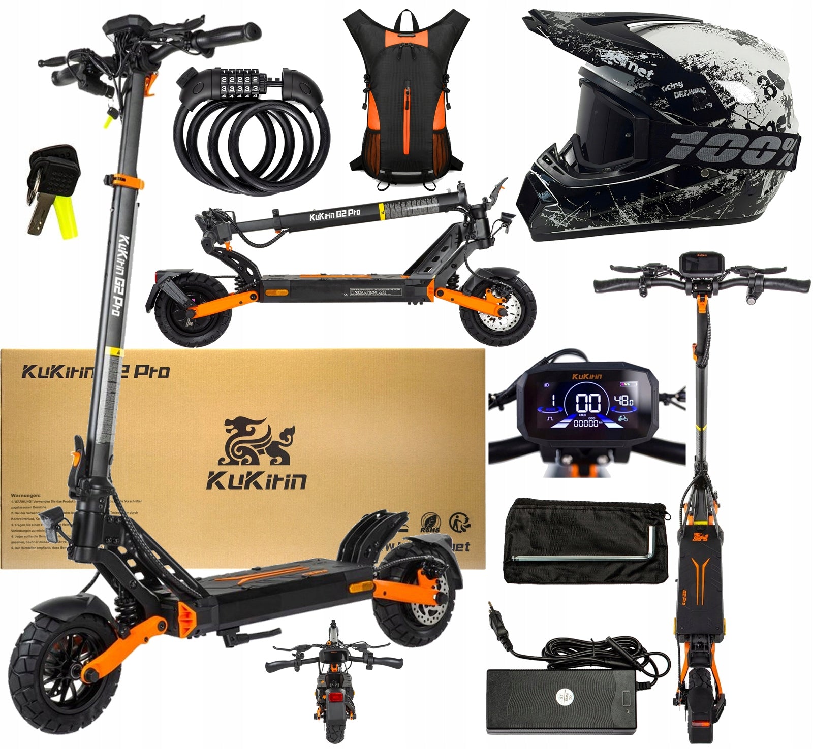 Kukirin G2 Pro (ABE) Folding Electric Scooter 500W 20KM/H 15.6Ah 65km +gift