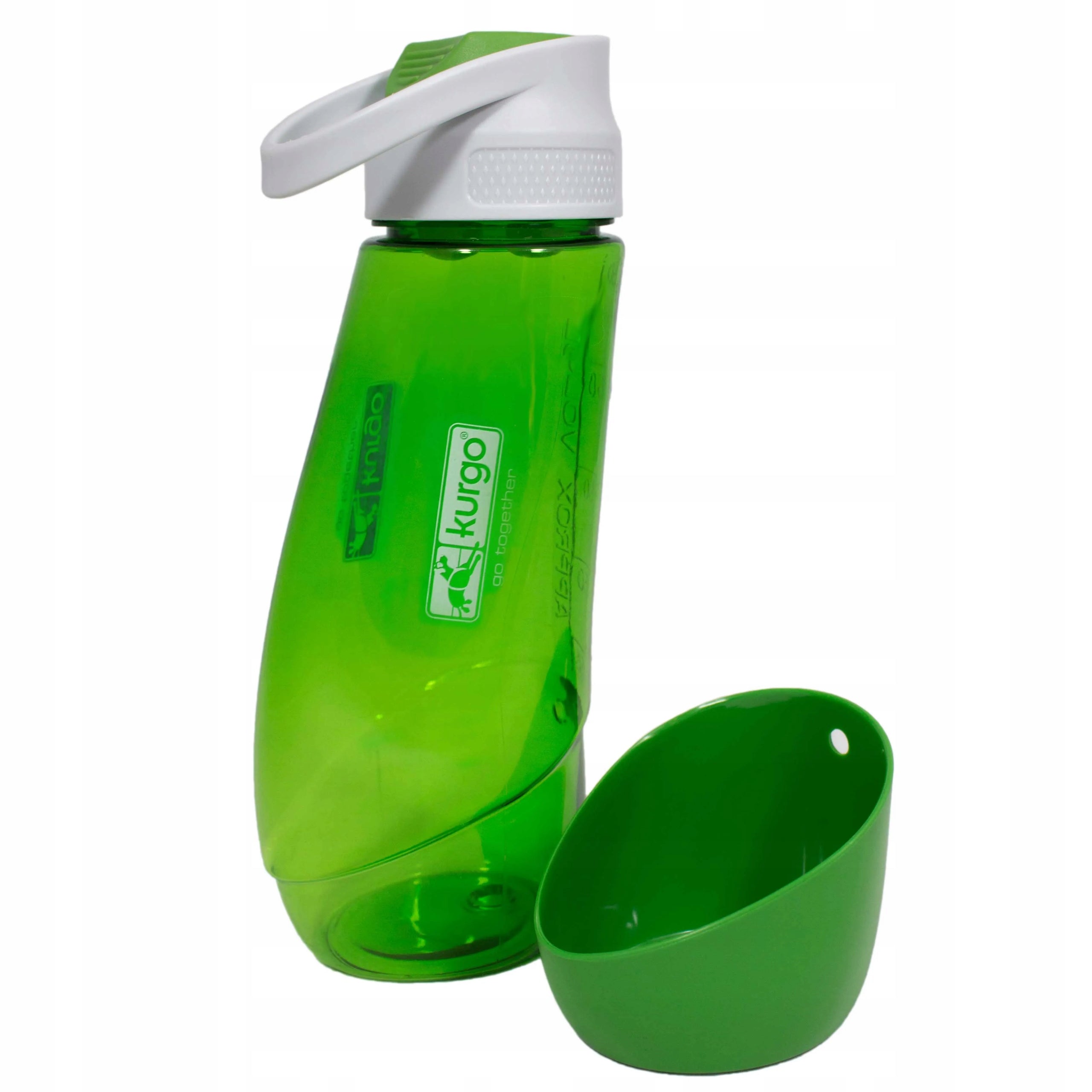 Kurgo Gourd Water Bottle 750ml & Bowl - water bottle with dog bowl, Green