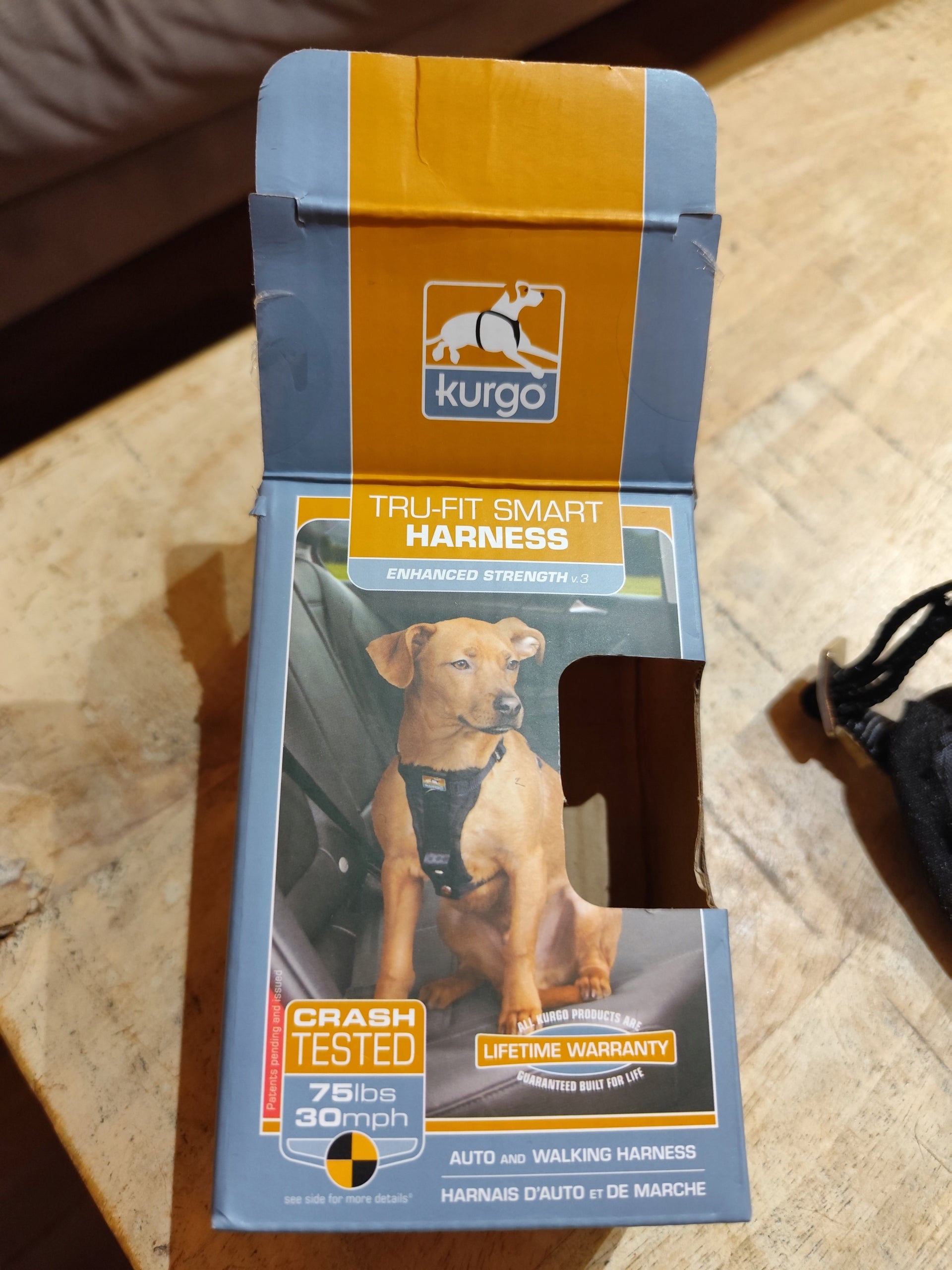 Kurgo Tru-Fit Smart Harness Black - Dog Car Harness, Black - S Type adjustable