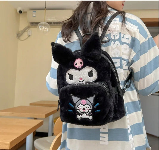 Kuromi Plush Backpack – Cute and Stylish Backpack for Sanrio Fans!!! Packaging status no packaging