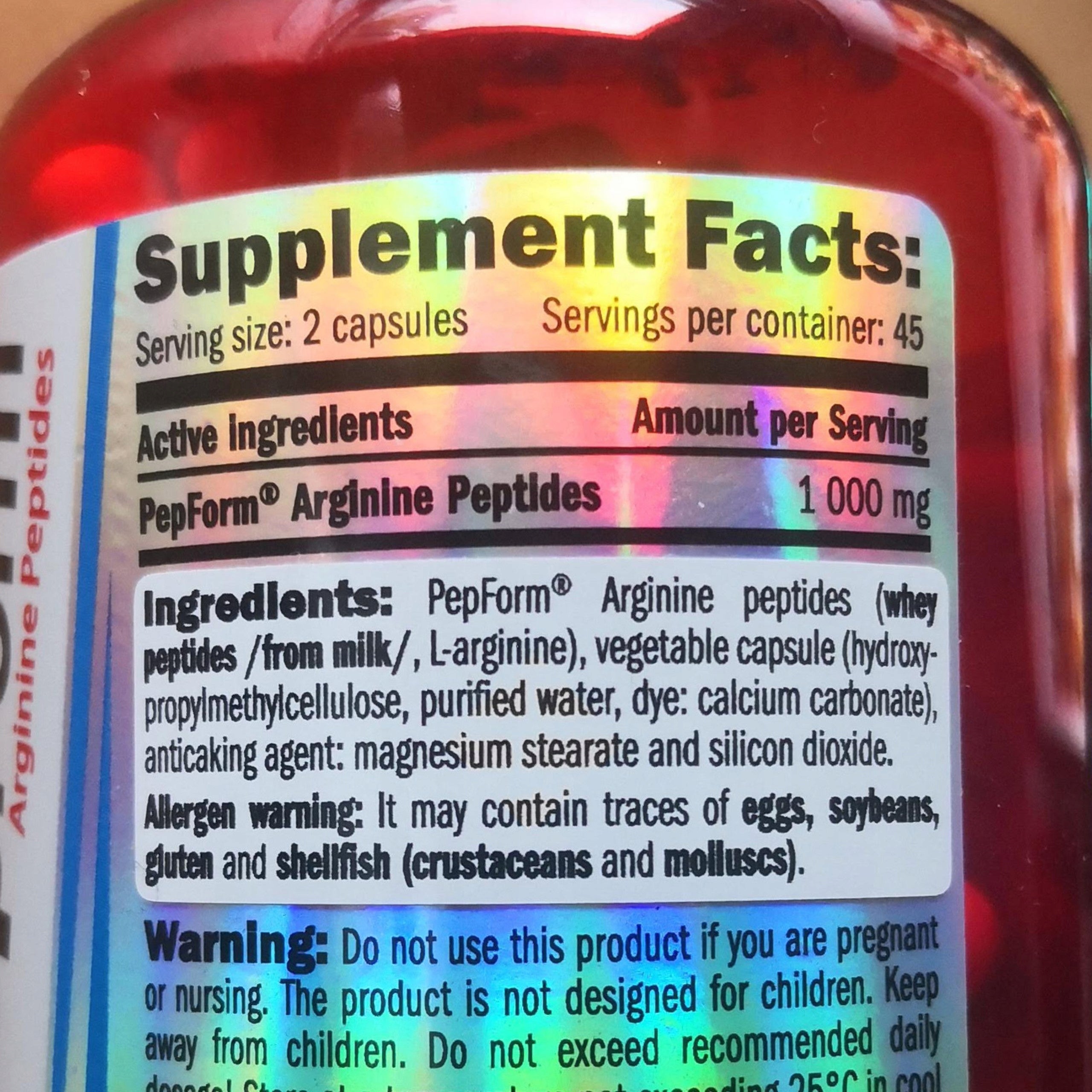 L Arginine Capsules Arginine libido Peptide Muscle Expiration date at least six months from the date of purchase