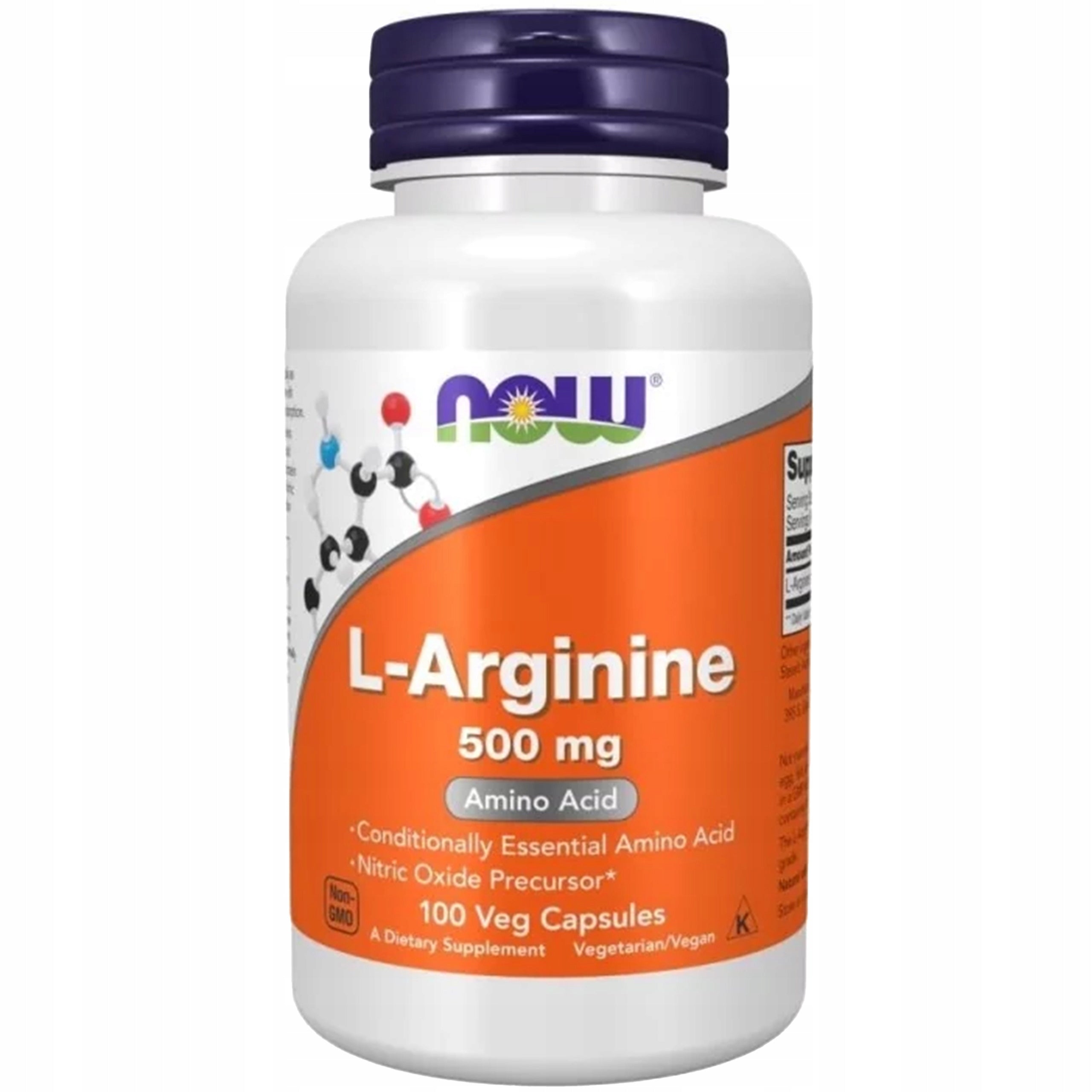 L-Arginine NOW FOODS 500mg 100caps Muscle Pump Potency Libido