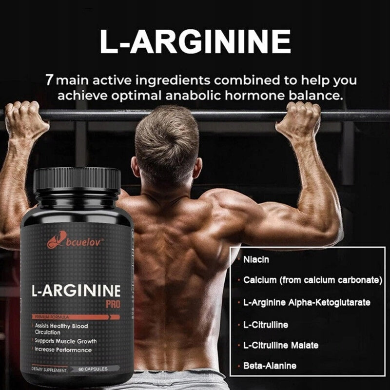 L-Arginine Nitric Oxide Booster 800mg, 120 Capsules Manufacturer code Bcuelov