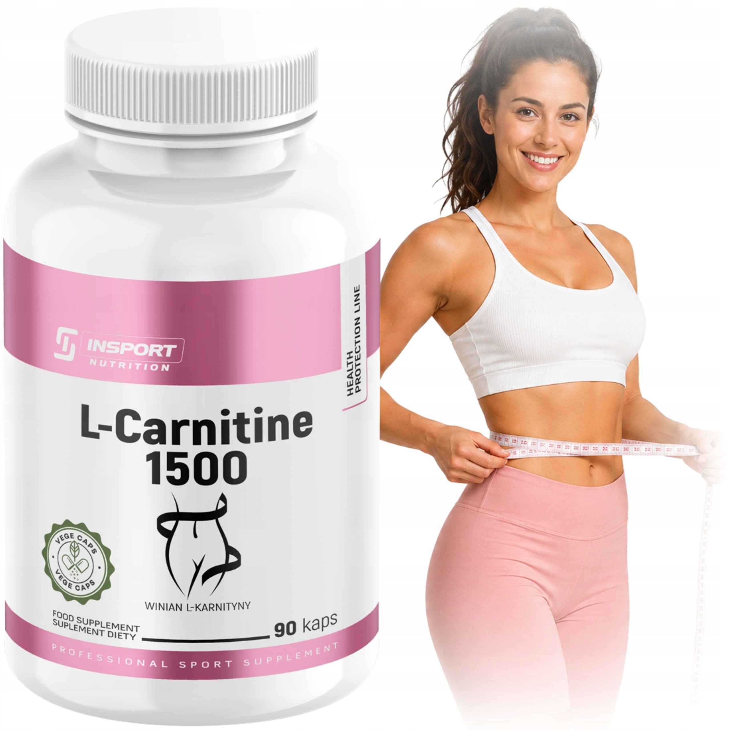 L-CARNITINE 1500mg 90 kap FAT BURNER Slimming REDUCTION | INSPORT Packaging status original