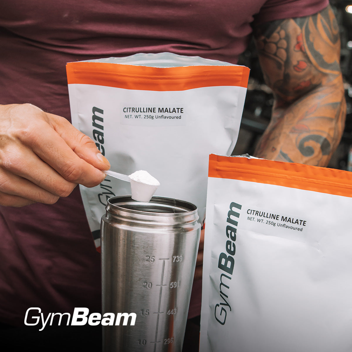 L-CITRULLINE Malate 500g 166 Servings PUMP Durability GymBeam apple Expiration date at least 1 year from the date of purchase