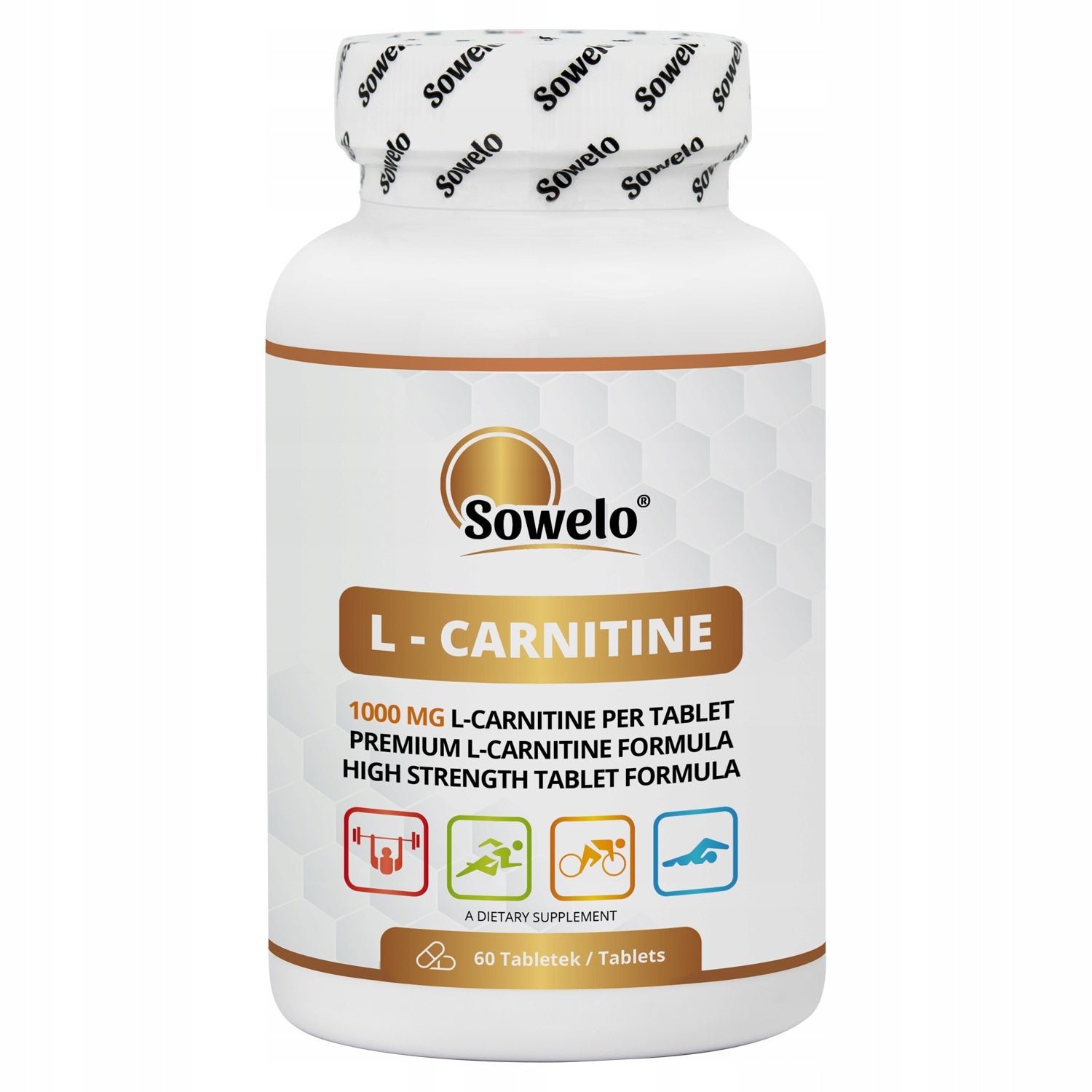 L-Carnitine 1000 mg 60 Tablets – Fat Burning and Energy – Sowelo