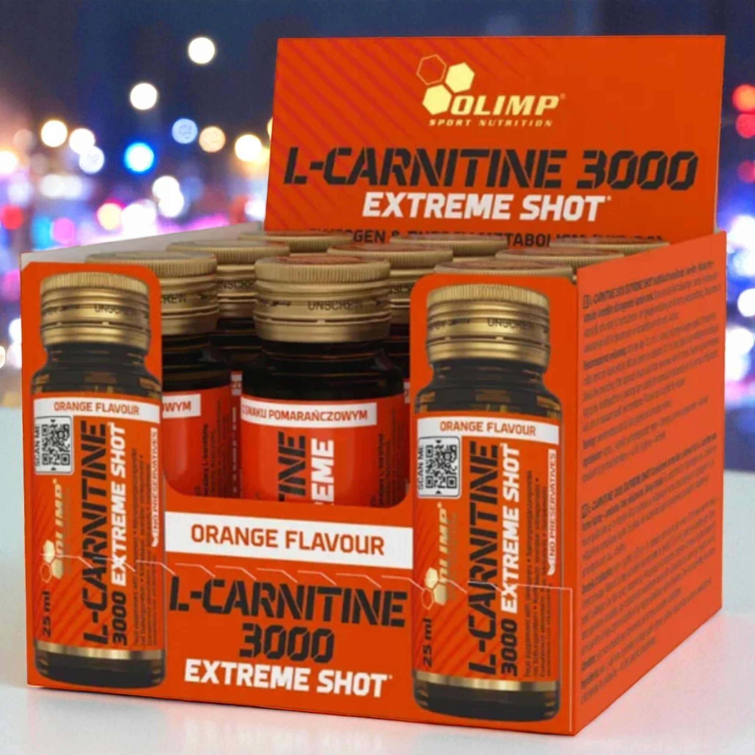 L-Carnitine OLIMP 3000 Shot 9x25ml Fat Burner Orange Reduction Packaging status original