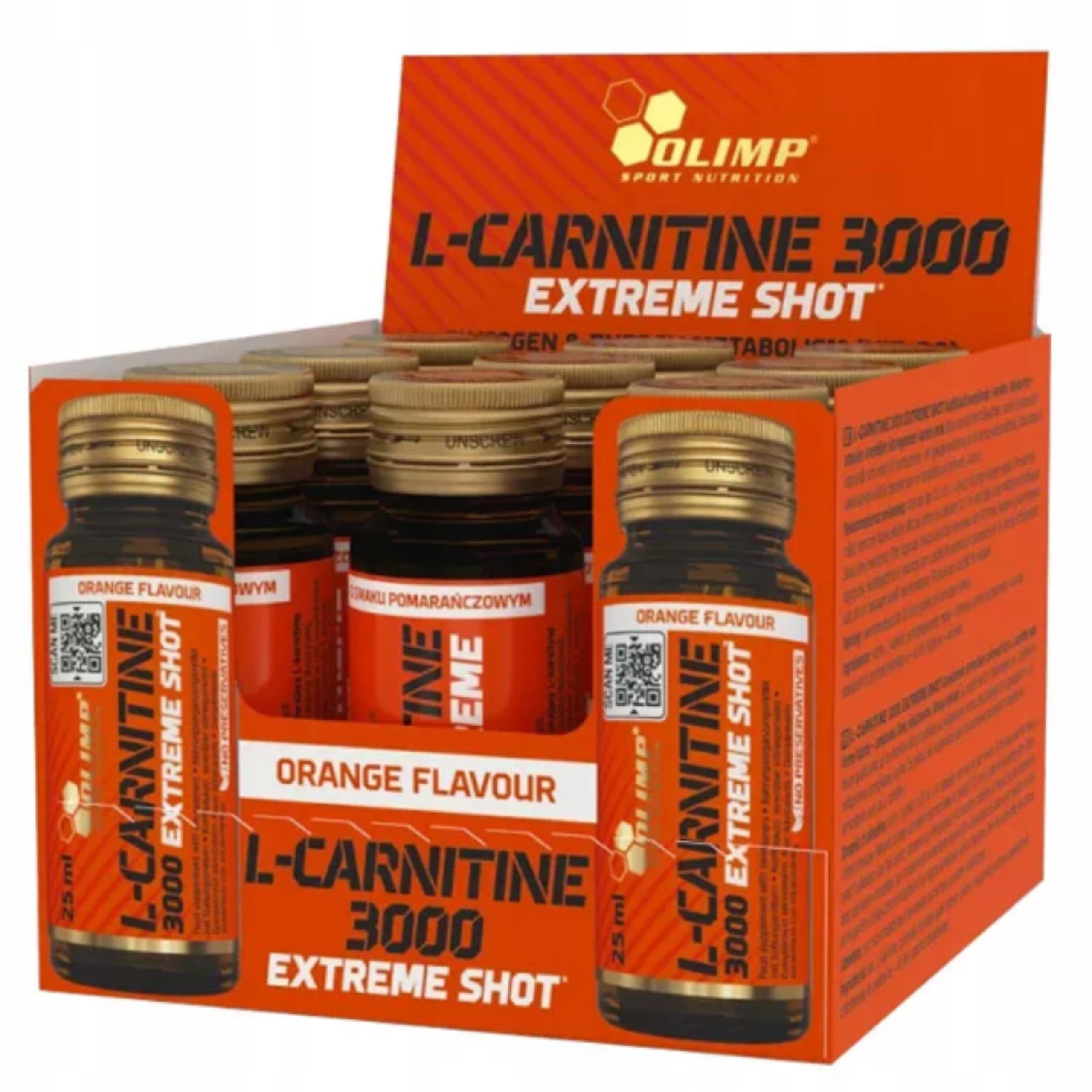 L-Carnitine OLIMP 3000 Shot 9x25ml Fat Burner Orange Reduction