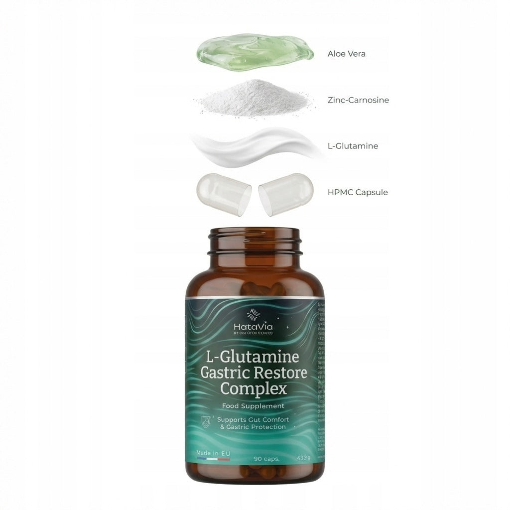 L-Glutamine Gastric Restore Complex 90 caps. L-glutamine zinc aloe vera Expiration date at least 1 year from the date of purchase