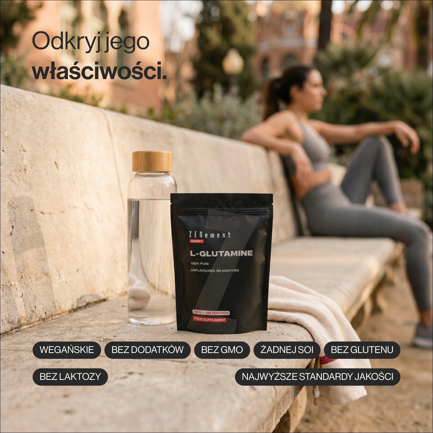 L-Glutamine Unflavoured, no additives - 500 g Packaging status original