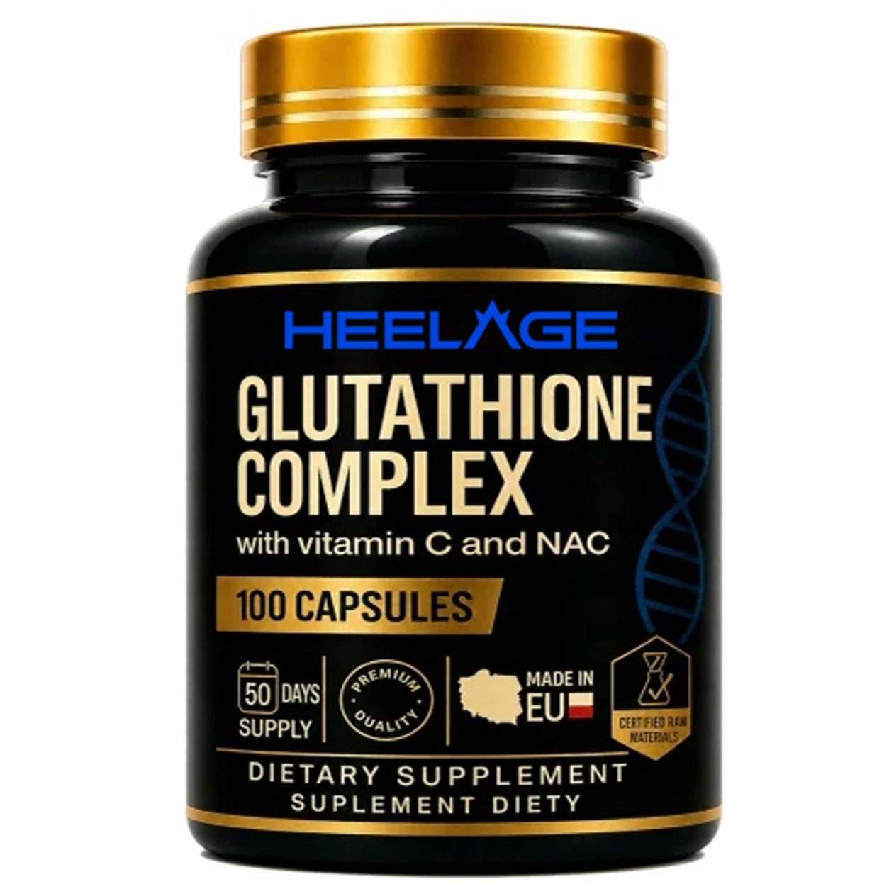 L-Glutathione reduced 98% 400mg GSH with NAC&C - Synergy of Action - Detox