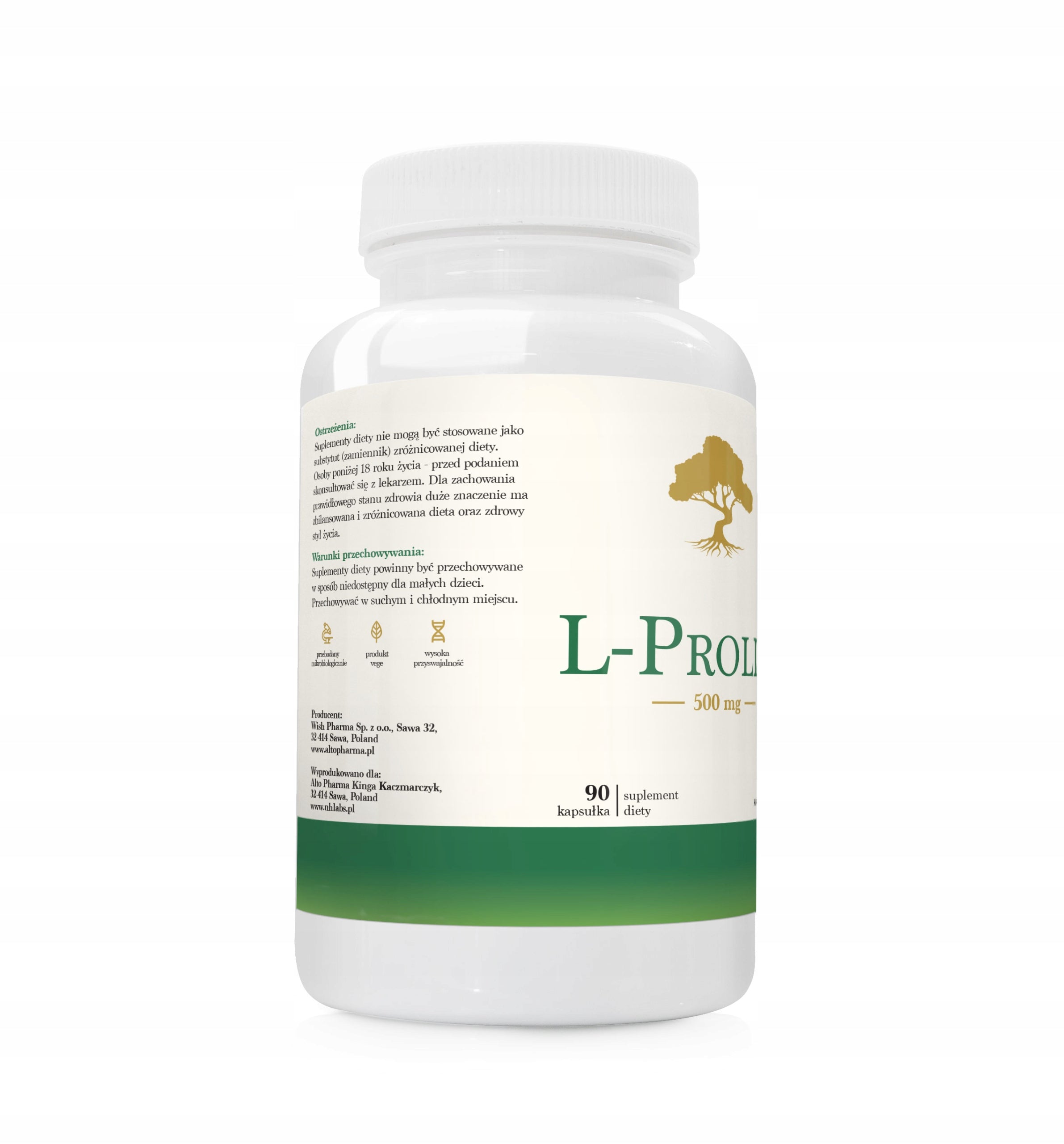 L-PROLINE 500mg Support Collagen Synthesis Protein Amino Acid 90k EAN (GTIN) 5905370181463
