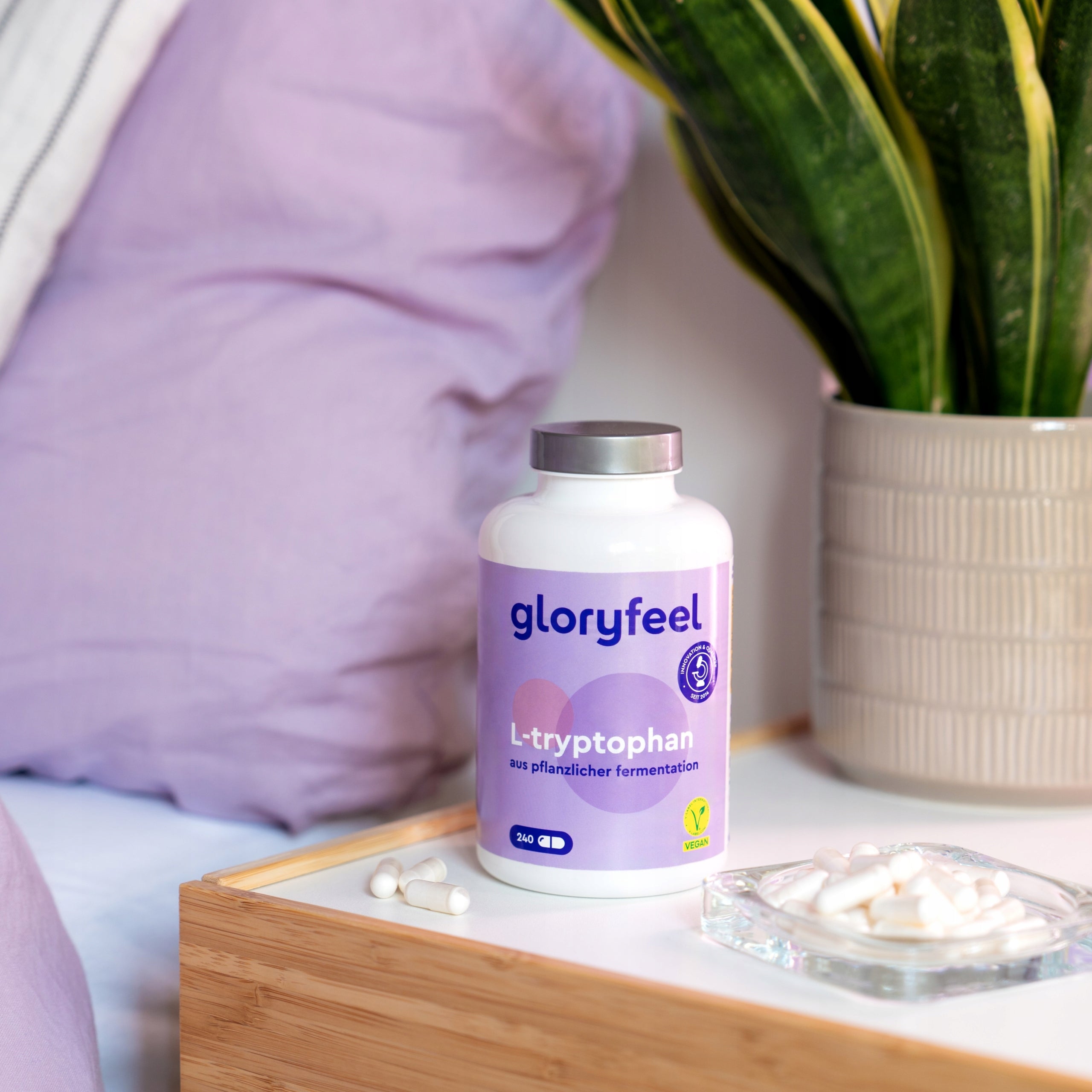 L-TRYPTOFAN 500MG 240 kapsułek NA SEN wegańskich gloryfeel Brand Gloryfeel