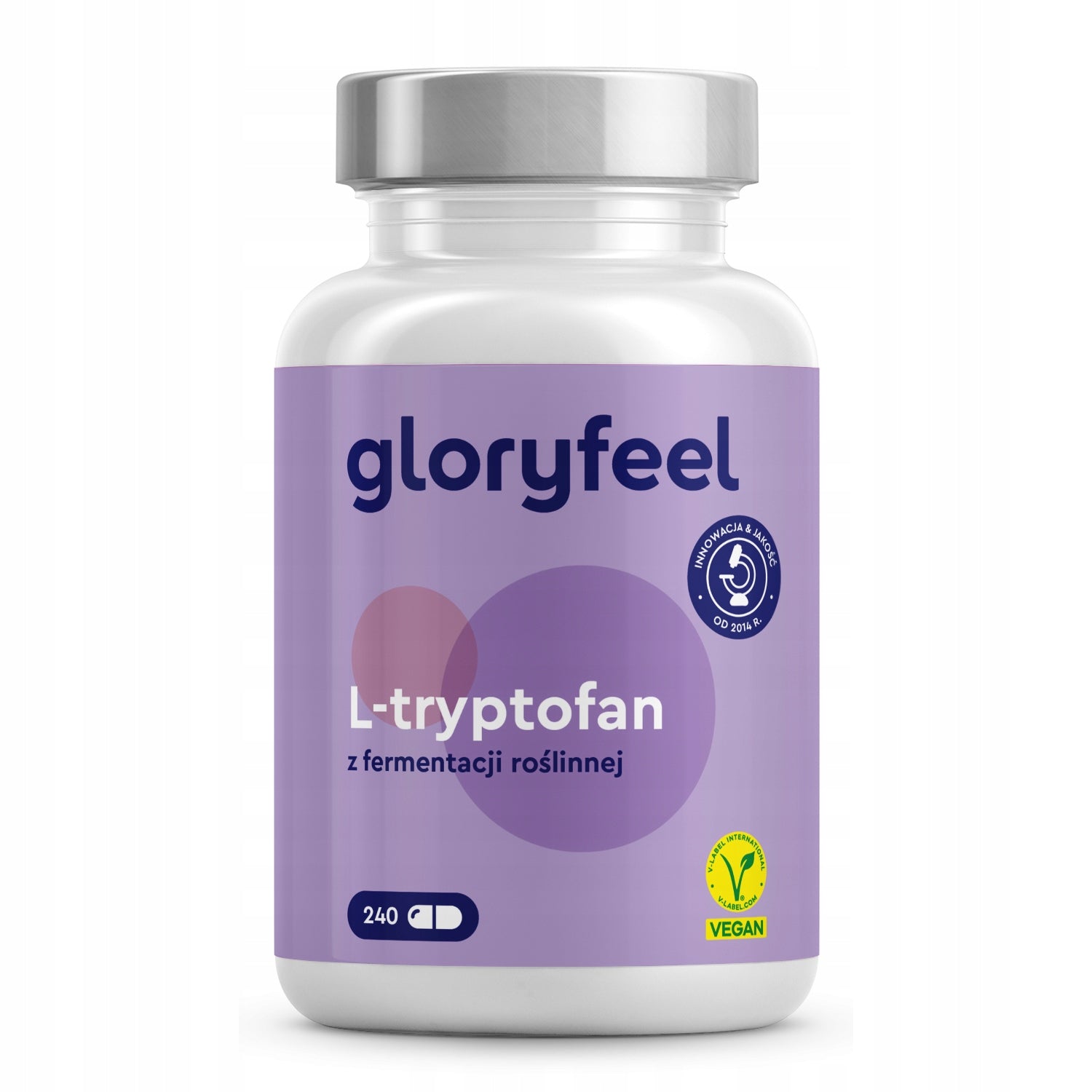 L-TRYPTOFAN 500MG 240 kapsułek NA SEN wegańskich gloryfeel