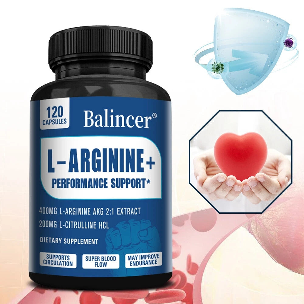 L-arginine + performance support Promote cardiovascular health Expiration date at least 1 year from the date of purchase