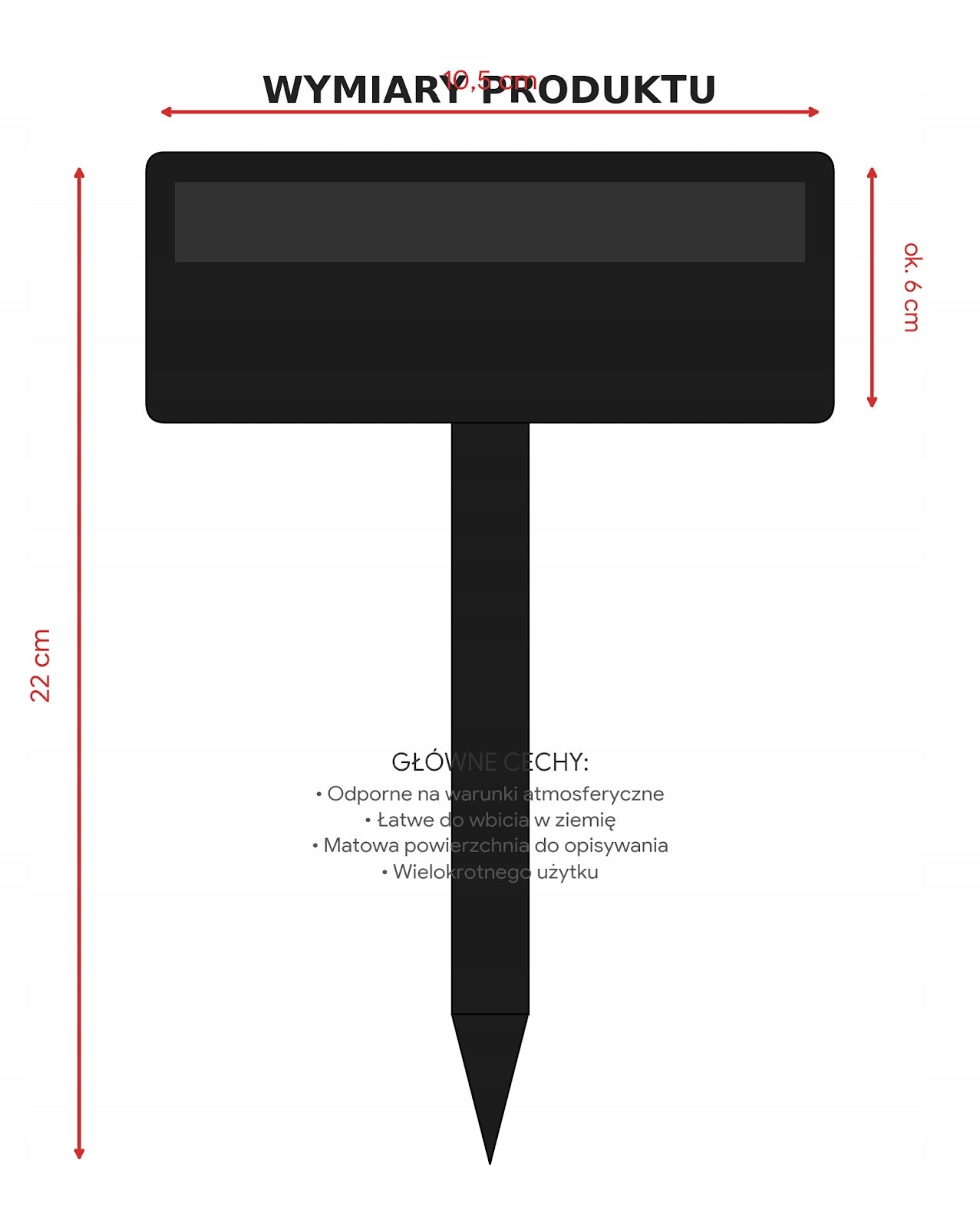 LABEL PLATES FOR VEGETABLE PLANTS CROP MARKING BLACK 50 pcs. Packaging status original