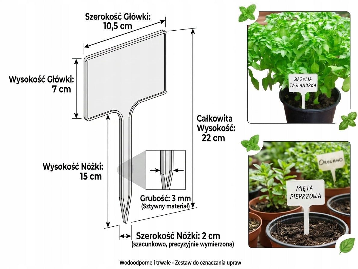 LABEL PLATES FOR VEGETABLE PLANTS CULTIVATION MARKING WHITE 50 pcs. Manufacturer code 6966