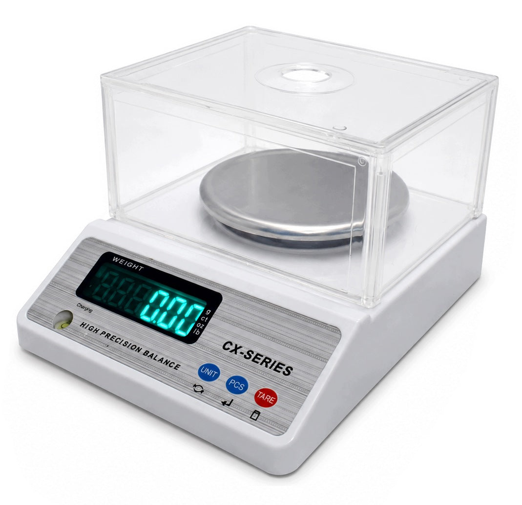 LABORATORY SCALE PRECISE ANALYTICAL JEWELERY 1000g /0,01g WITH COVER Packaging status original