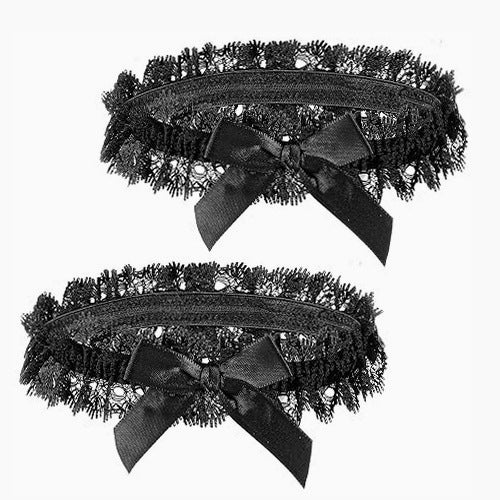 LACE GARTERS ADJUSTABLE ON THIGHS ELASTIC FOR WOMEN 2 PCS
