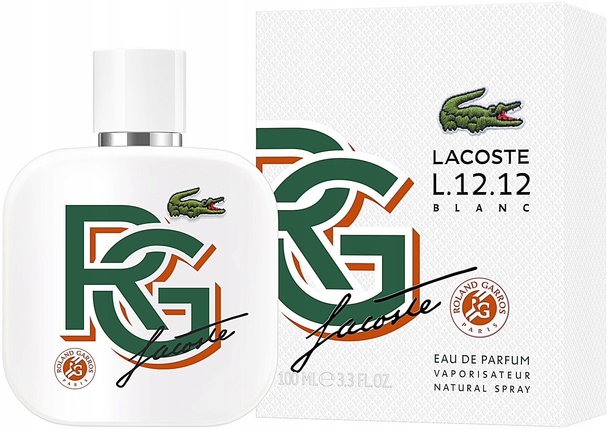 LACOSTE L.12.12. BLANC ROLAND GARROS EDP 100ML ORIGINAL