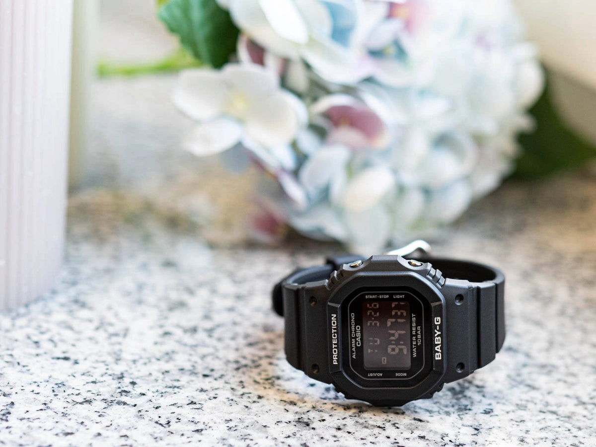 LADIES WATCH CASIO BGD-565U-1ER BABY-G BLACK 100M ALARM DATE STOPWATCH Brand CASIO