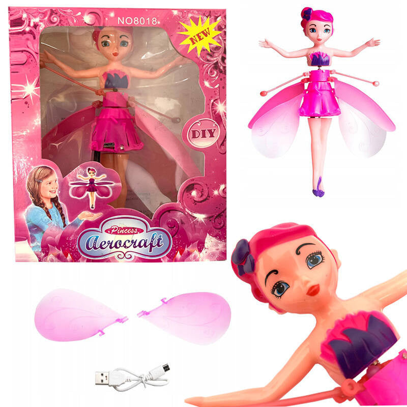 LALKA FAIRY ELF FLYING PINK CHARGING USB HAND SENSOR