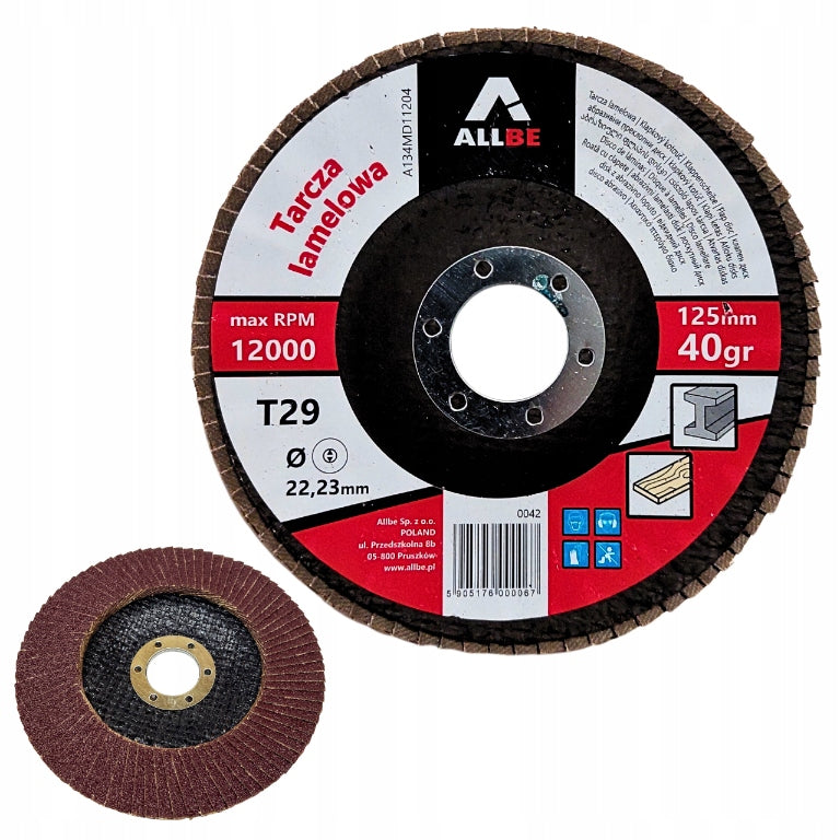 LAMELLA DISC 125 LAMELLA FOR GRINDING WOOD METAL P40 20PCS Packaging status original