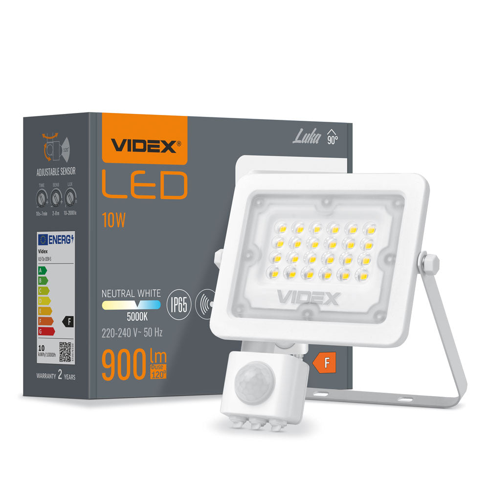 LAMP with motion sensor HALOGEN LED FLOODLIGHT VIDEX 900lm 10W IP65 IK07