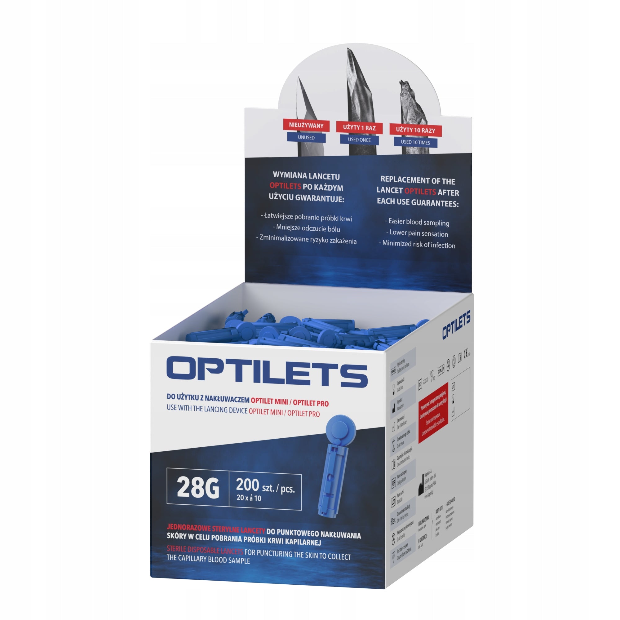 LANCETS OPTILETS 200PCS. FOR OPTILET LANCET