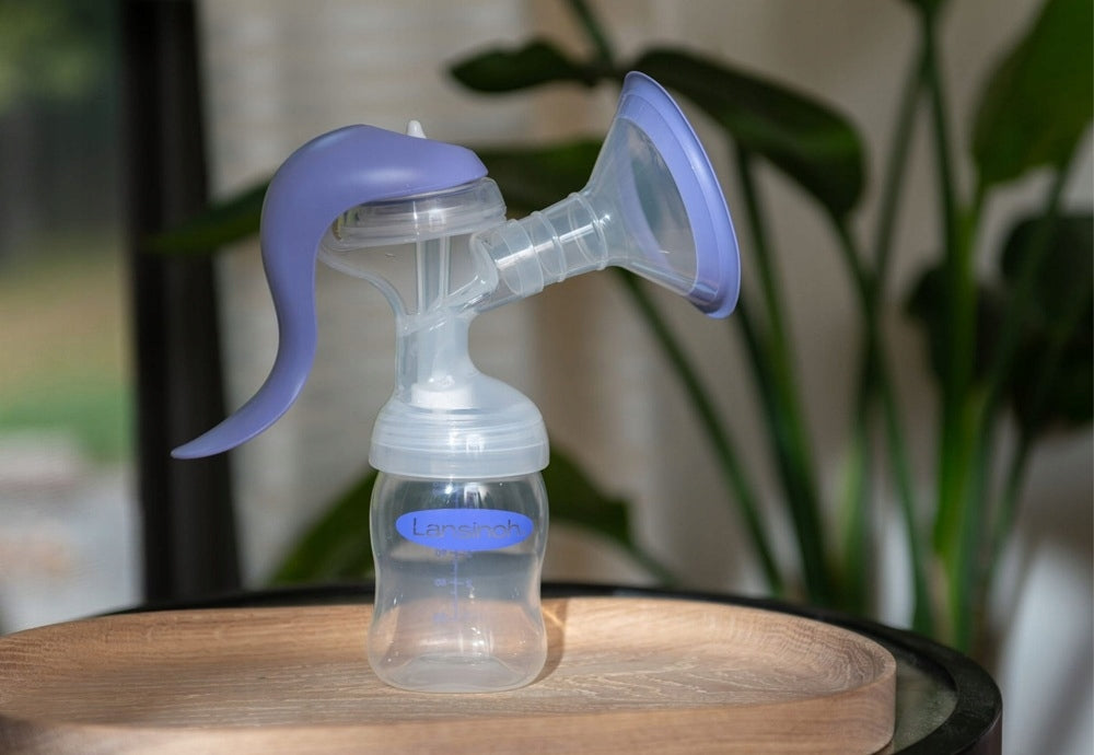 LANSINOH HAND BREAST PUMP TWO PHASE MANUAL MILK EXTRACTOR BOTTLE 160ml Brand Lansinoh