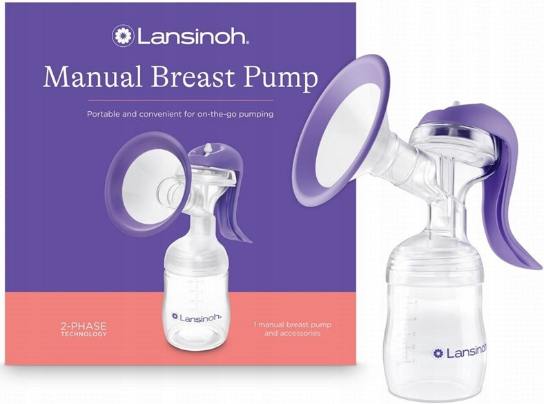 LANSINOH HAND BREAST PUMP TWO PHASE MANUAL MILK EXTRACTOR BOTTLE 160ml