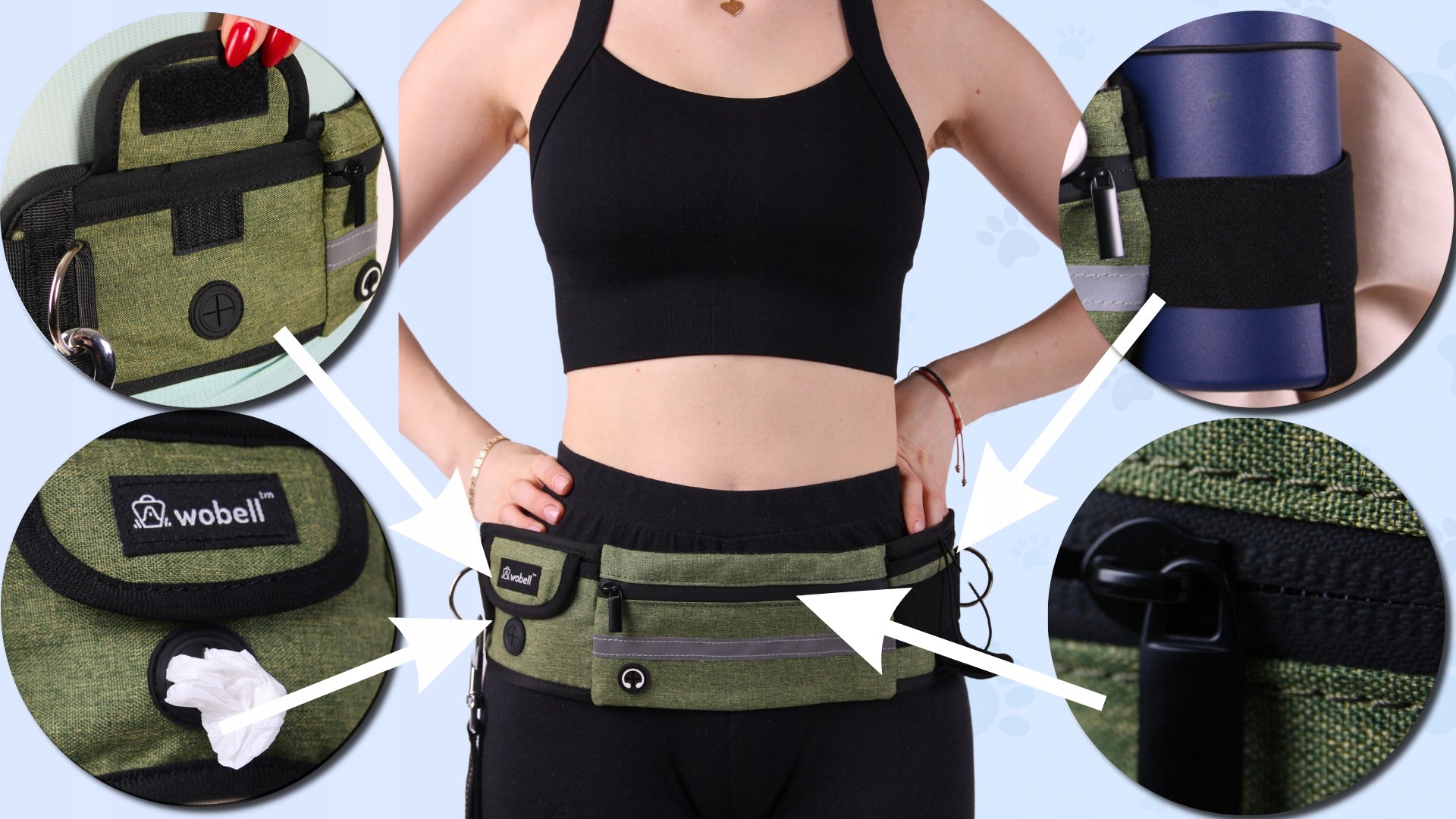 LANYARD HIP BELT KIDNEY for Dog SPORTS ADJUSTABLE SHOCK ABSORBER STRONG 50kg Maximum leash length 2 m