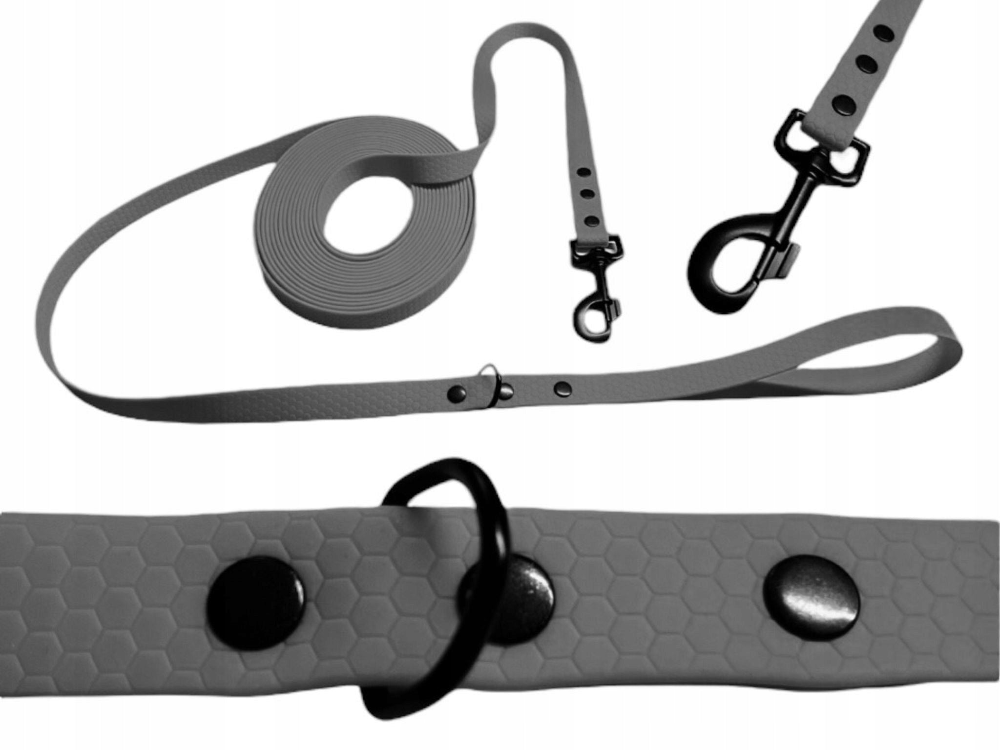 LANYARD WATERPROOF STRONG training rope Biothane PVC 5m 16mm grey