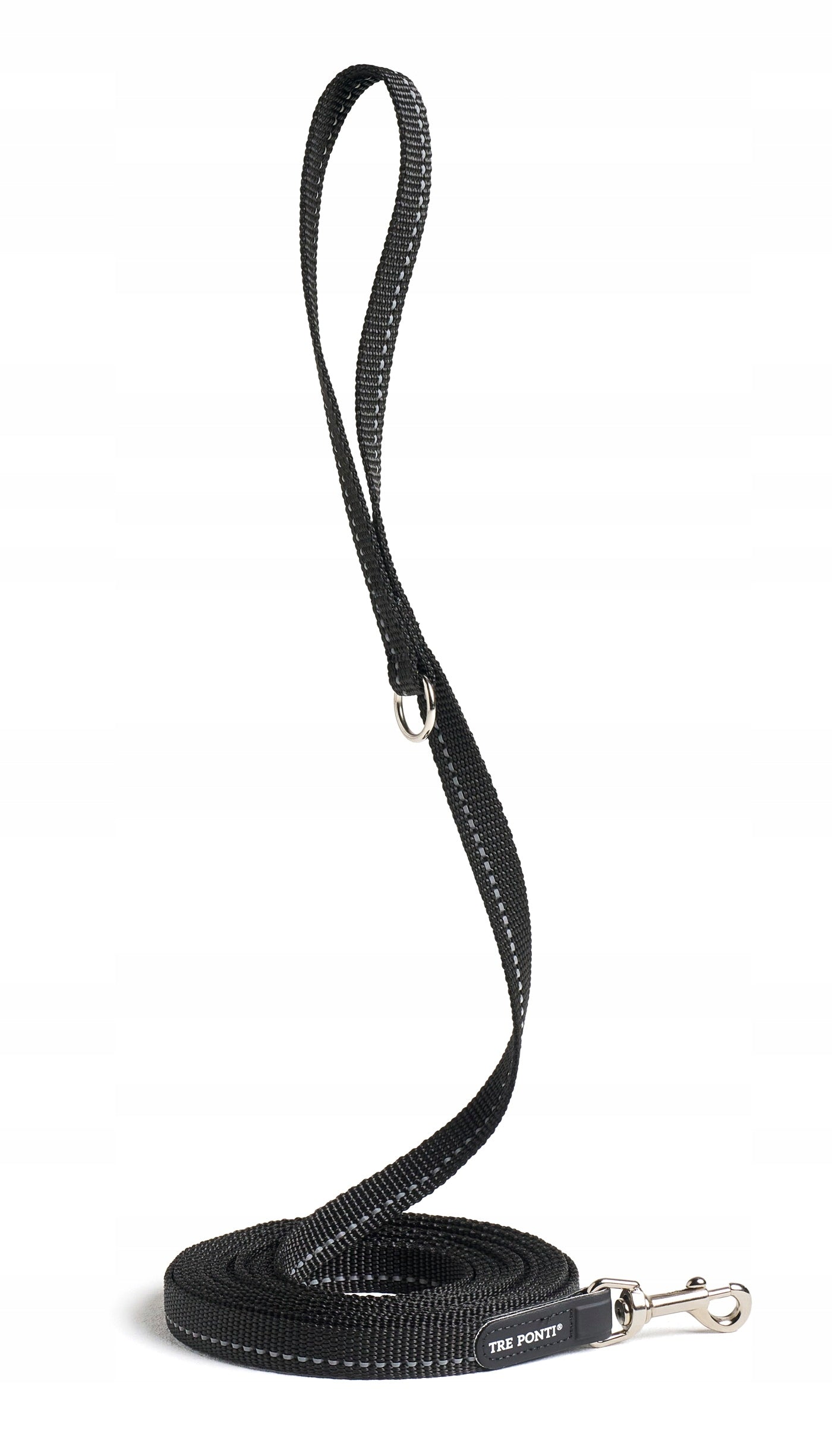 LANYARD for small dog TRE PONTI Black with reflective VERY LONG 5m Manufacturer code LP05N