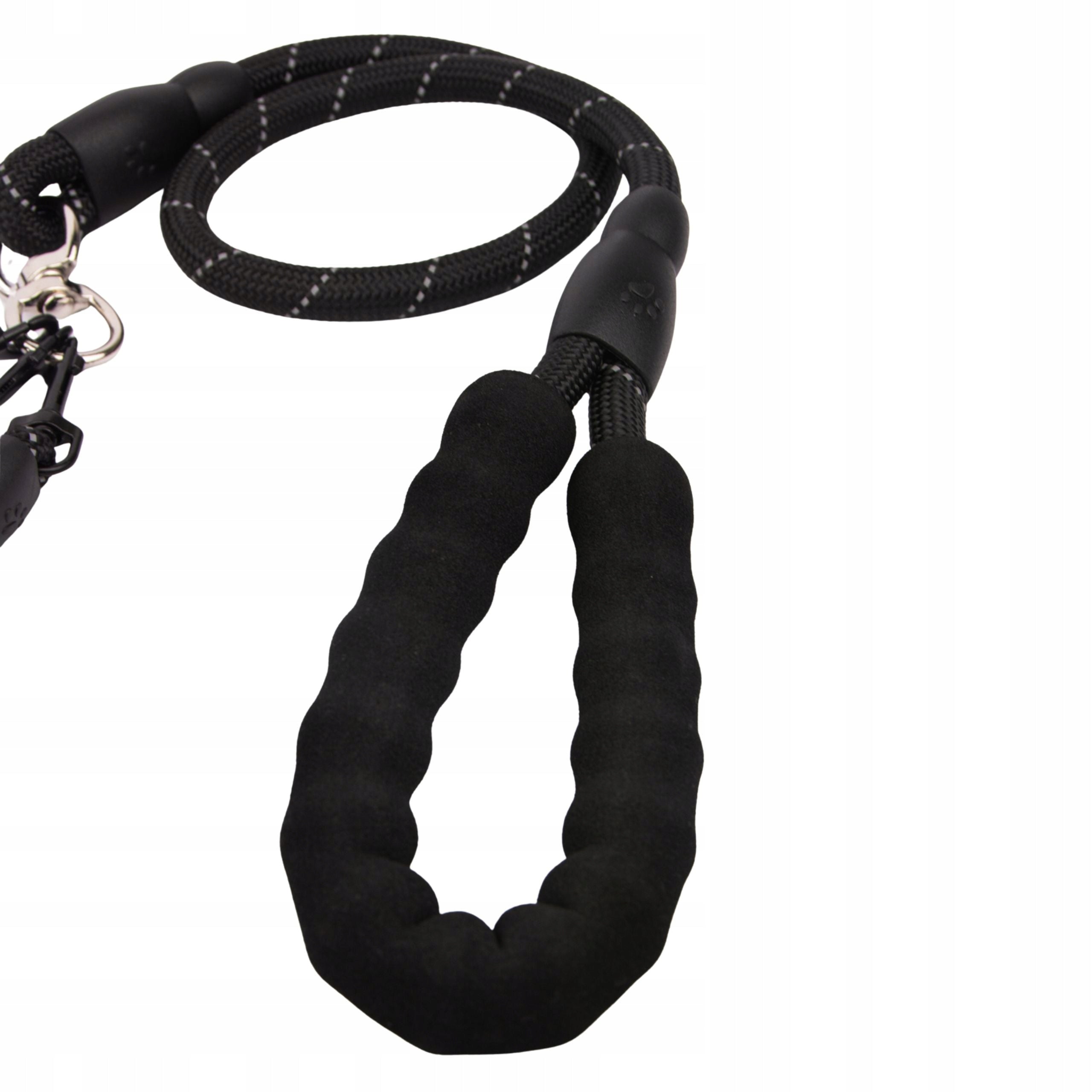 LANYARD for three dogs with splitter small medium triple BLACK 150cm Manufacturer code 001770 potrójna smycz dla psa 150cm