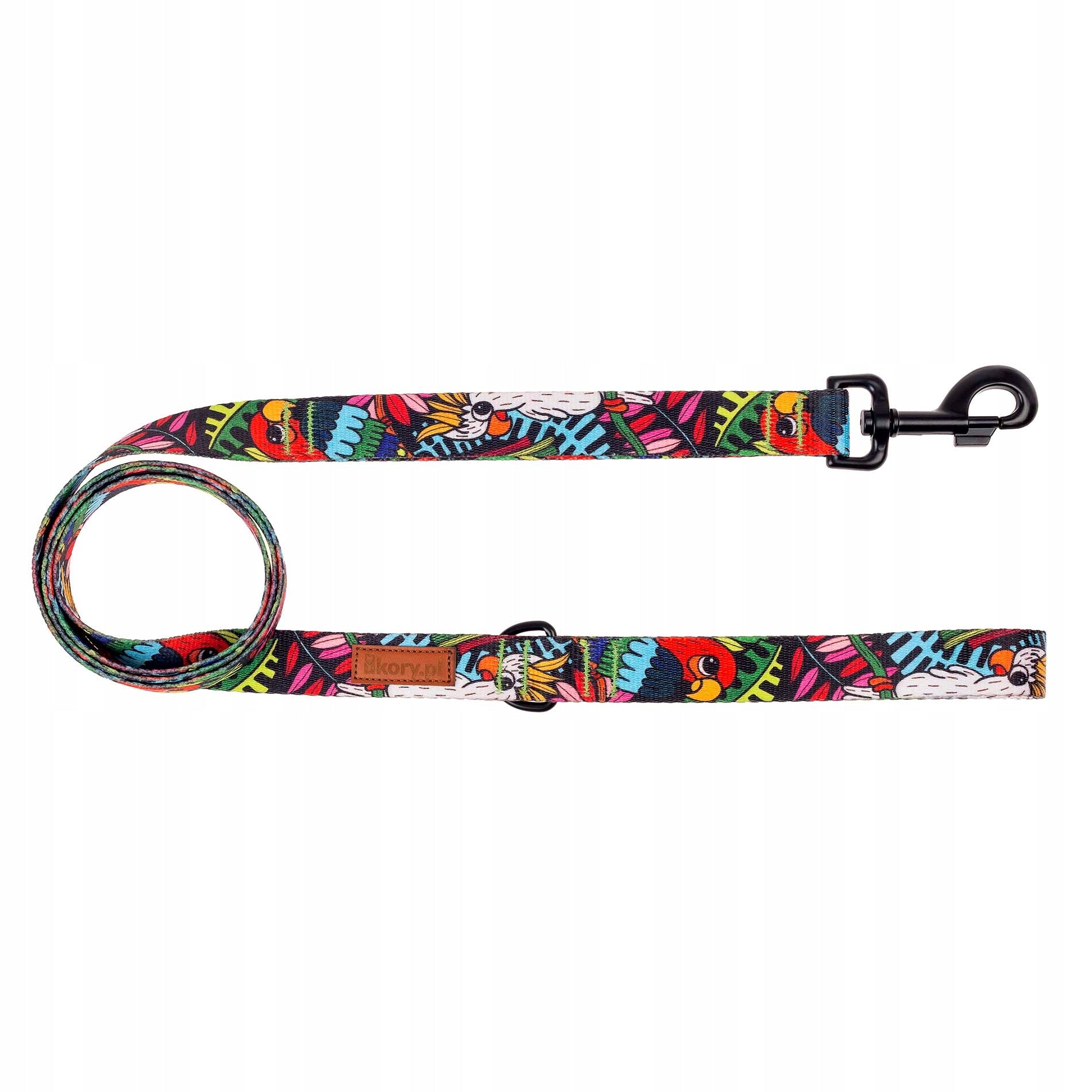 LANYARD ordinary for walks MEDIUM DOG terrier tape 150 cm Ukory pattern JUNGLE EAN (GTIN) 5905999415444