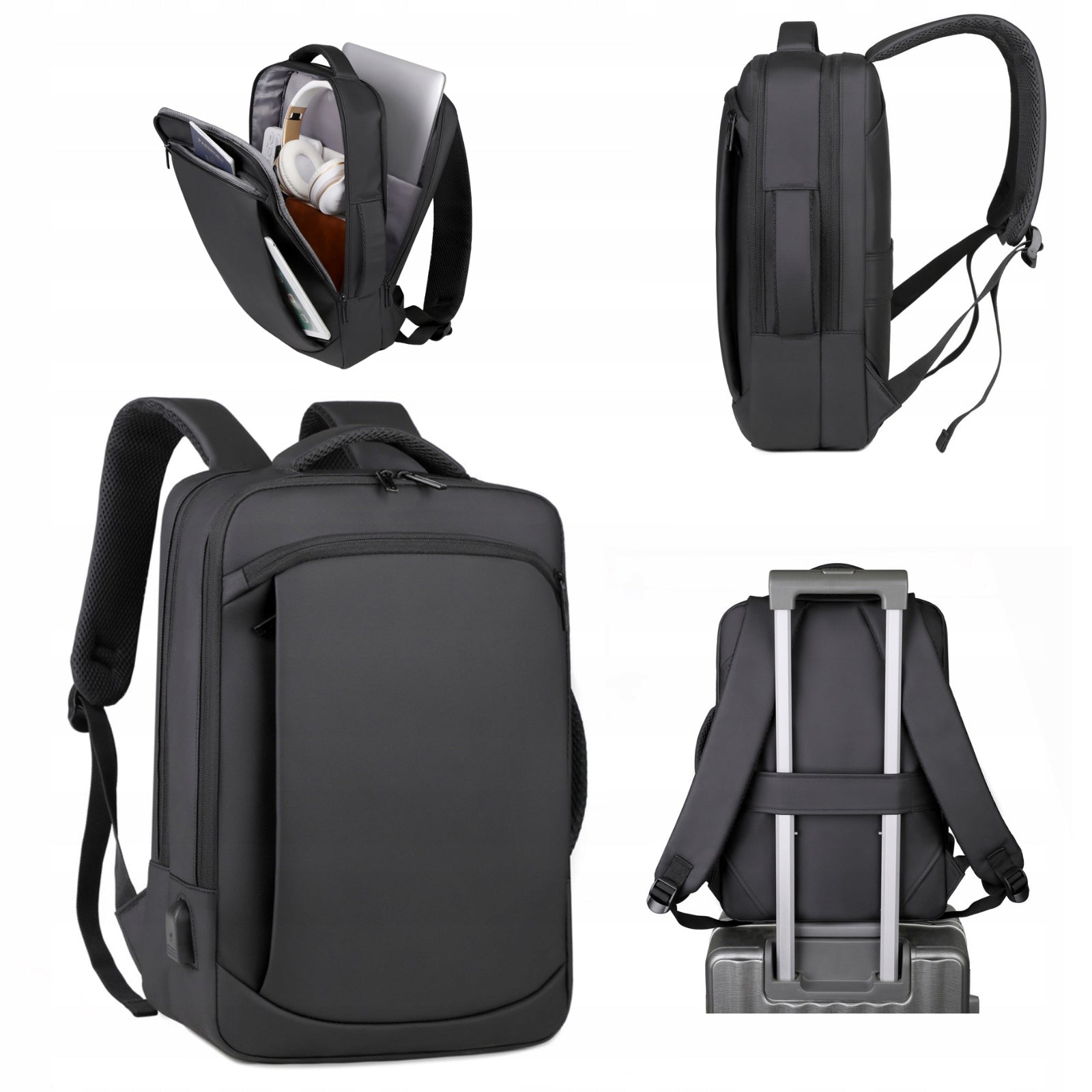 LAPTOP BACKPACK USB TRAVEL LUGGAGE CARRY-ON FOR AIRPLANE RYANAIR WIZZAIR