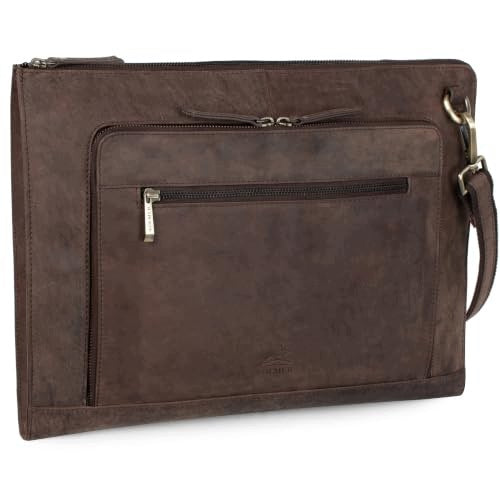 LAPTOP BAG LEATHER BROWN UP TO 17 INCHES MACBOOK BRIEFCASE FOR HOME Brand no brand