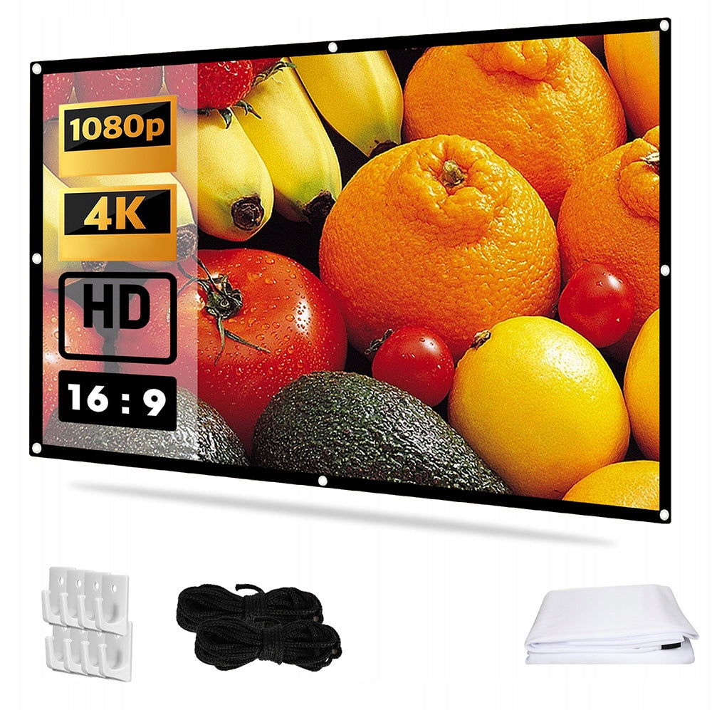 LARGE 100'' 220x125 cm HD 4K 16:9 PREMIUM WALL PROJECTION SCREEN Manufacturer code asjkchjw23