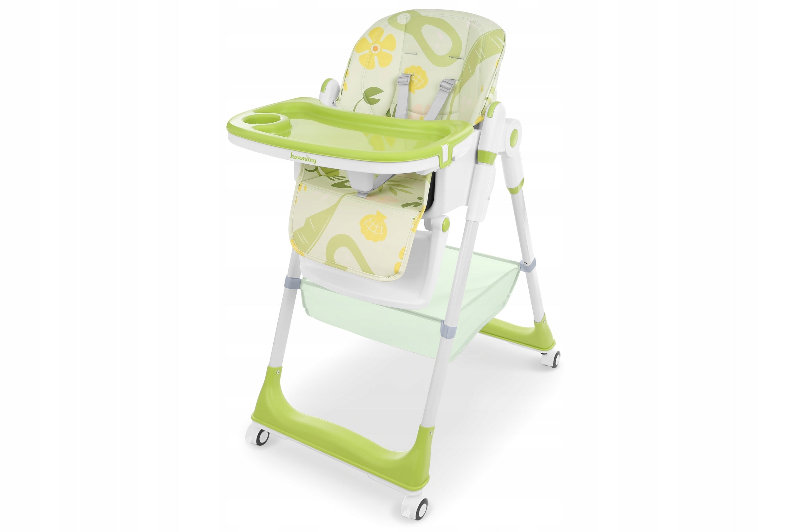 LARGE 5IN1 FOLDING HIGH CHAIR WITH OLIVE LOWERING FUNCTION Color green