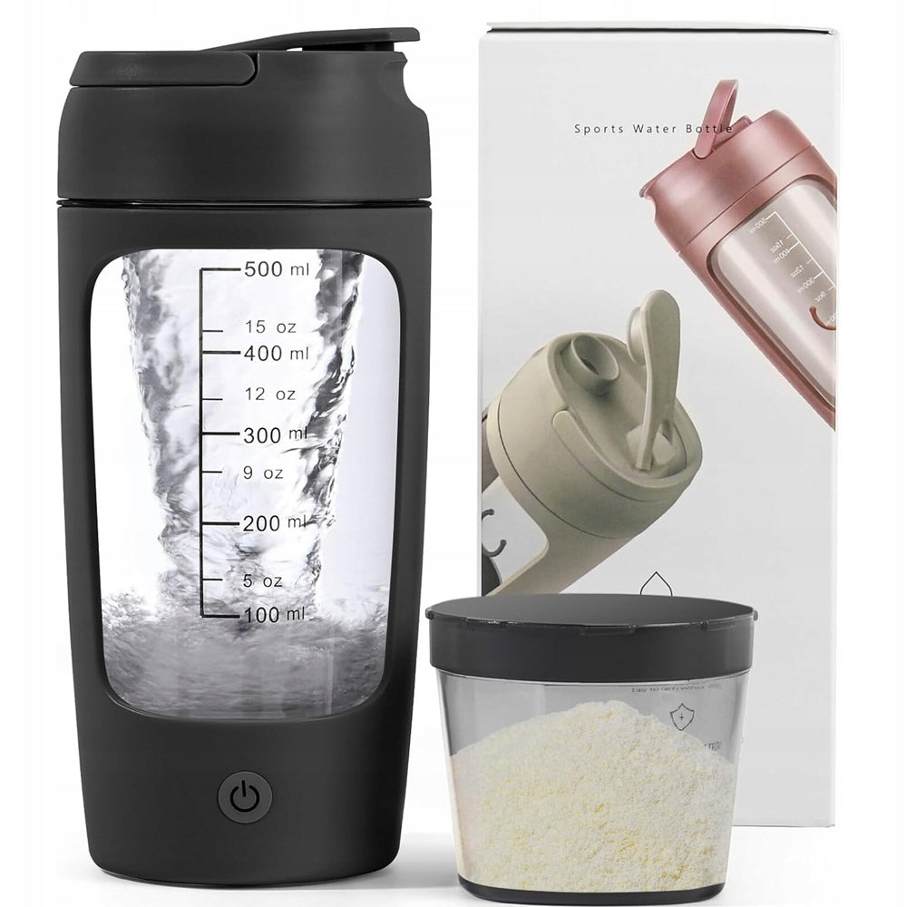 LARGE AIRTIGHT CONDITIONER SHAKER PORTABLE GYM USB - 650 ml black