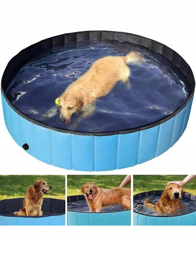 LARGE ANIMAL DOG POOL CHILDREN GARDEN 160cm XXXL FOLDING STRONG Volume 600 l