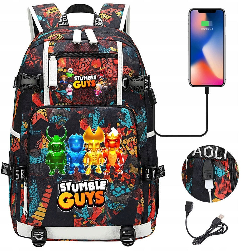 LARGE BACKPACK stumble guys WATERPROOF PATTERNS NEW