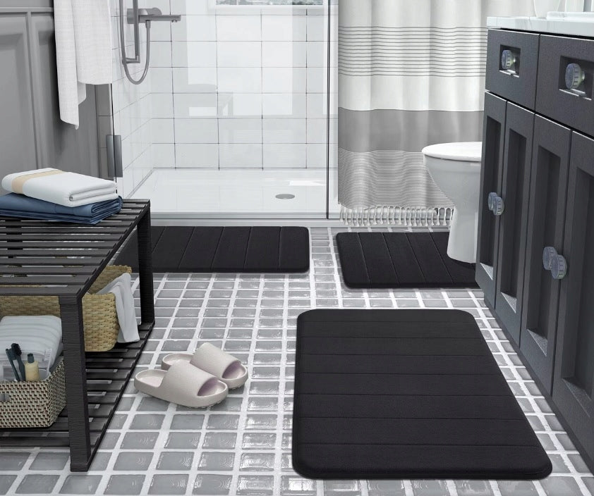 LARGE BATHROOM RUG SHOWER MAT BATHTUB SOFT BLACK 50X80 XL Shape rectangle