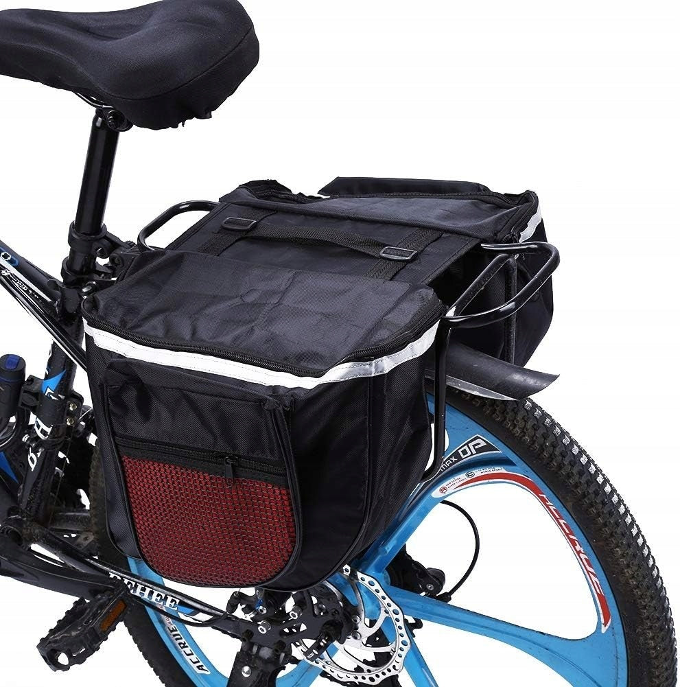LARGE BICYCLE BAG DOUBLE POUCH FOR LUGGAGE COMPARTMENT Kind rear