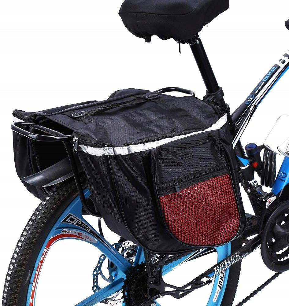 LARGE BICYCLE BAG DOUBLE POUCH FOR TRUNK Two Chambers Bicycle Brand Ozier