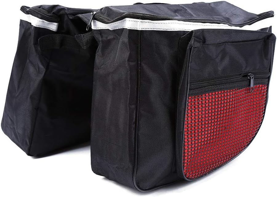 LARGE BICYCLE BAG DOUBLE POUCH FOR TRUNK Two Chambers Bicycle Color black